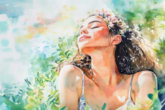 draw digital watercolor illustration