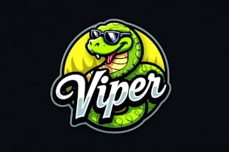 design outstanding cool viper mascot logo with unlimited revision
