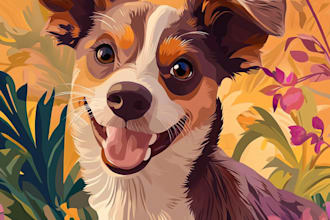 make a disney pets portrait illustration in disney style