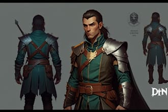 draw dnd character art and fantasy character art