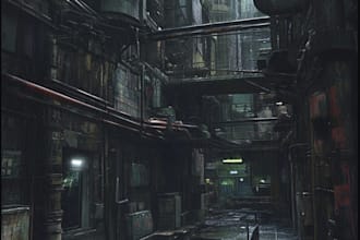 make a futuristic cyberpunk city or background art
