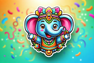 do awesome ganesha mascot logo design