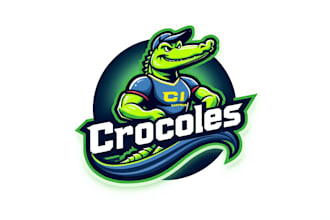 do awesome crocodile sport mascot logo design