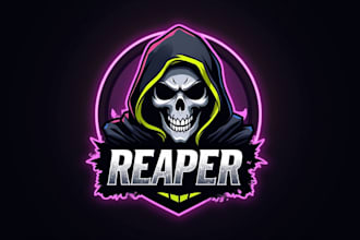 do reaper skull esport mascot logo design