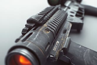 do a 3d weapon illustration for gaming