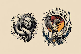 create minimalist line art tattoo with my style