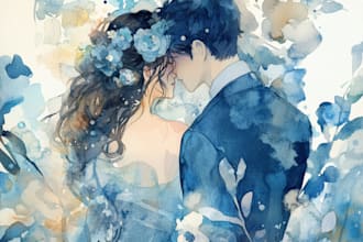 draw a watercolor landscape illustration