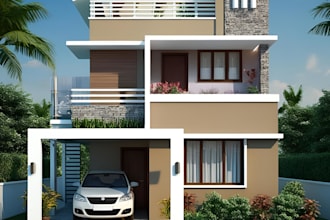 create 3d model of building plans, interior, exterior and floor plan