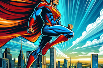 make a superhero character design for comics