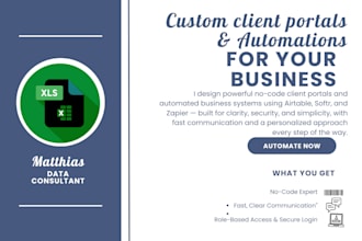 build custom client portals with knack,softr, airtable,  smartsheet