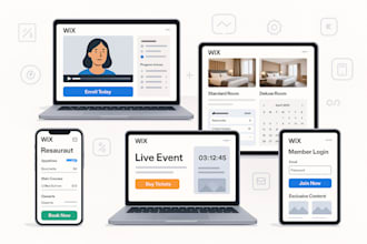setup wix online course wix booking membership hotels events restaurant website