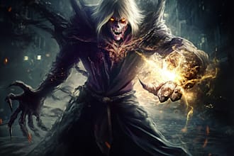 make a fantasy or horror character illustration