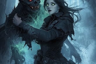 design unique fantasy horror character art for your project
