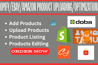 product uploading add product editing optimization content writing image design