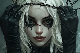 draw an fantasy horror character illustration