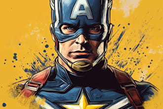 make your superhero character in comic style