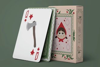 do custom playing card game, poker cards, board game, card box design