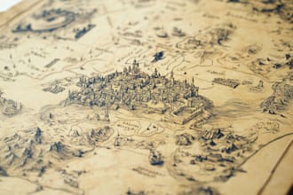 draw high quality professional fantasy map for dnd campaign