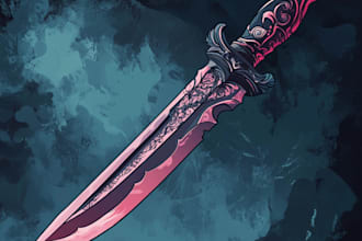 do a 3d weapon illustration for gaming