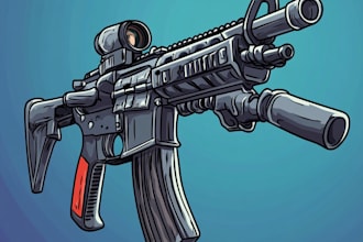 do  a 3d weapon illustration for gaming