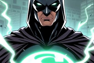 do superhero comic character in action for you