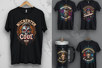 design trendy tshirt bags mugs graphics in 16 hours