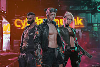 design sci fi, cyberpunk, mecha character design for you