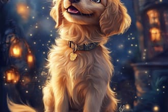 make your pet portrait in disney style cartoon illustration for you