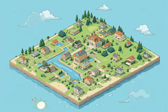 draw a unique vector or isometric map