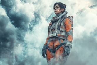 make a sci fi character and sci fi art