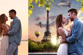 do photoshop editing, realistic photo manipulation and design composition