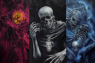 draw badass dark art horror illustration