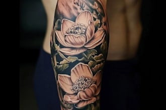 create unique custom tattoo design, tattoo sleeve