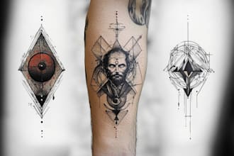make a geometric tattoo design