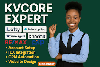 setup real estate CRM lofty, follow up boss, boldtrail, kvcore idx website chime