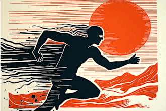 create artistic linocut illustration