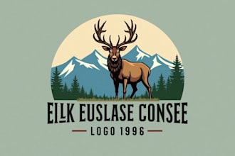 create beautiful elk head mascot logo with express delivery