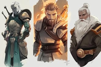 draw original fantasy characters, concept art, fanart