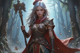 make a dnd character art and dnd party illustration