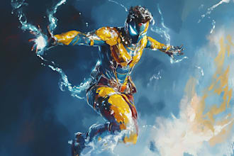 illustrate realistic superhero comic book marvel cartoon