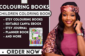 create etsy children coloring book editable canva ebook etsy journal amazon kdp