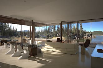 refurnish 3d hill house,lake house,oceanfront design,garden render,swimming pool