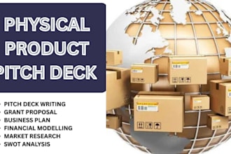 design an investor ready UK USA ca asia physical product pitch deck PPT