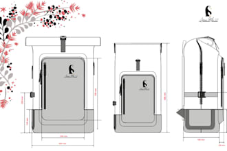 design leather ,pvc bag pattern  with production ready detail
