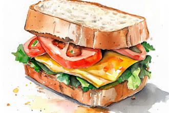 paint digital food illustration