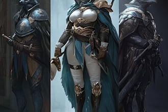 draw original fantasy characters, concept art, fanart