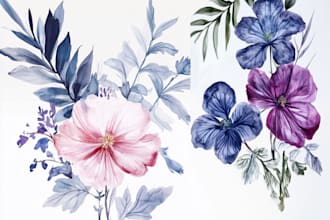draw realistic botanical watercolor illustration