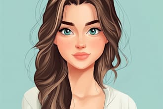 draw a cute cartoon portrait, avatar, profile picture