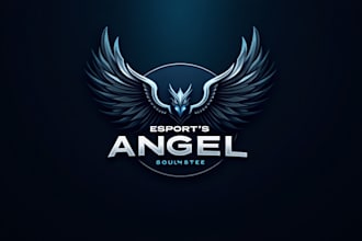 do black angel esport mascot logo design
