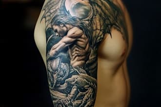 create sleeve tattoo design in geometric style